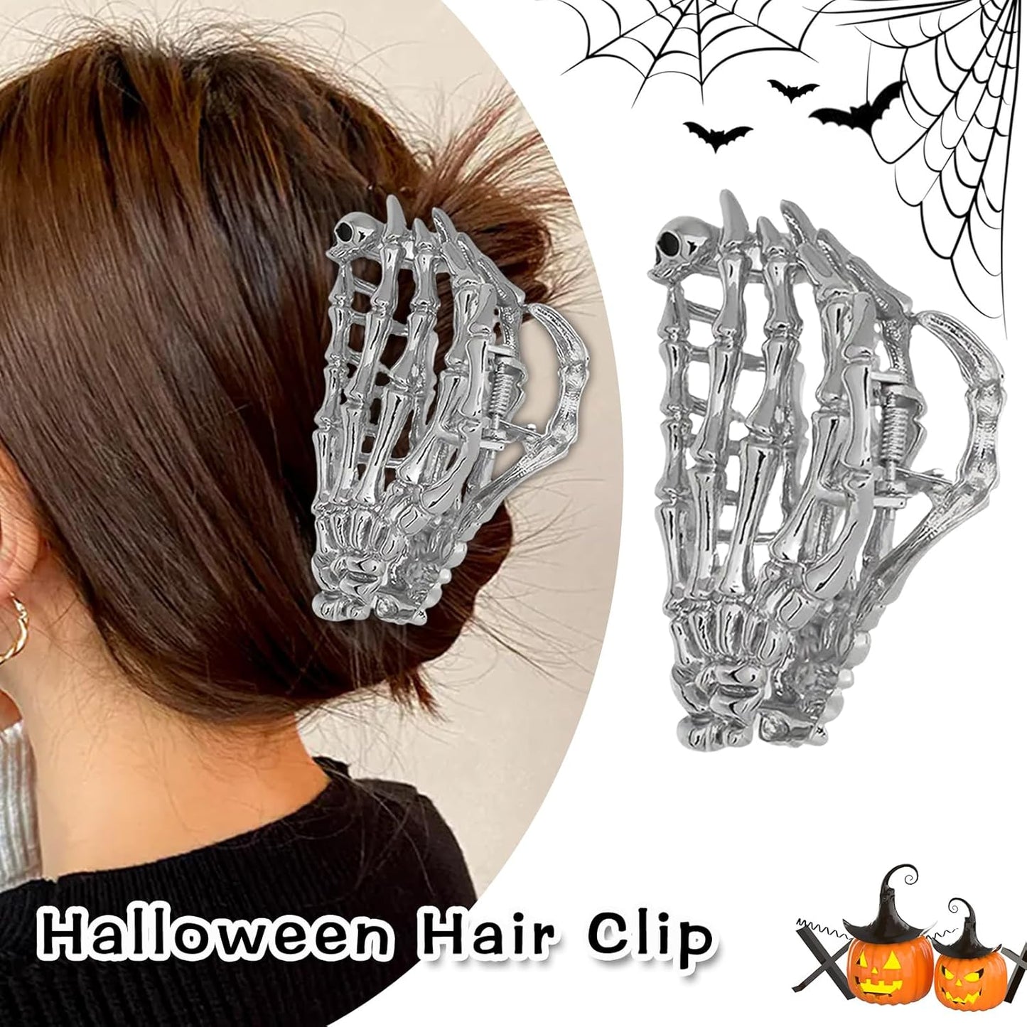 Spooktacular Halloween Haarspangen: Stilvolle Totenkopf Clips für den perfekten Grusel-Look!