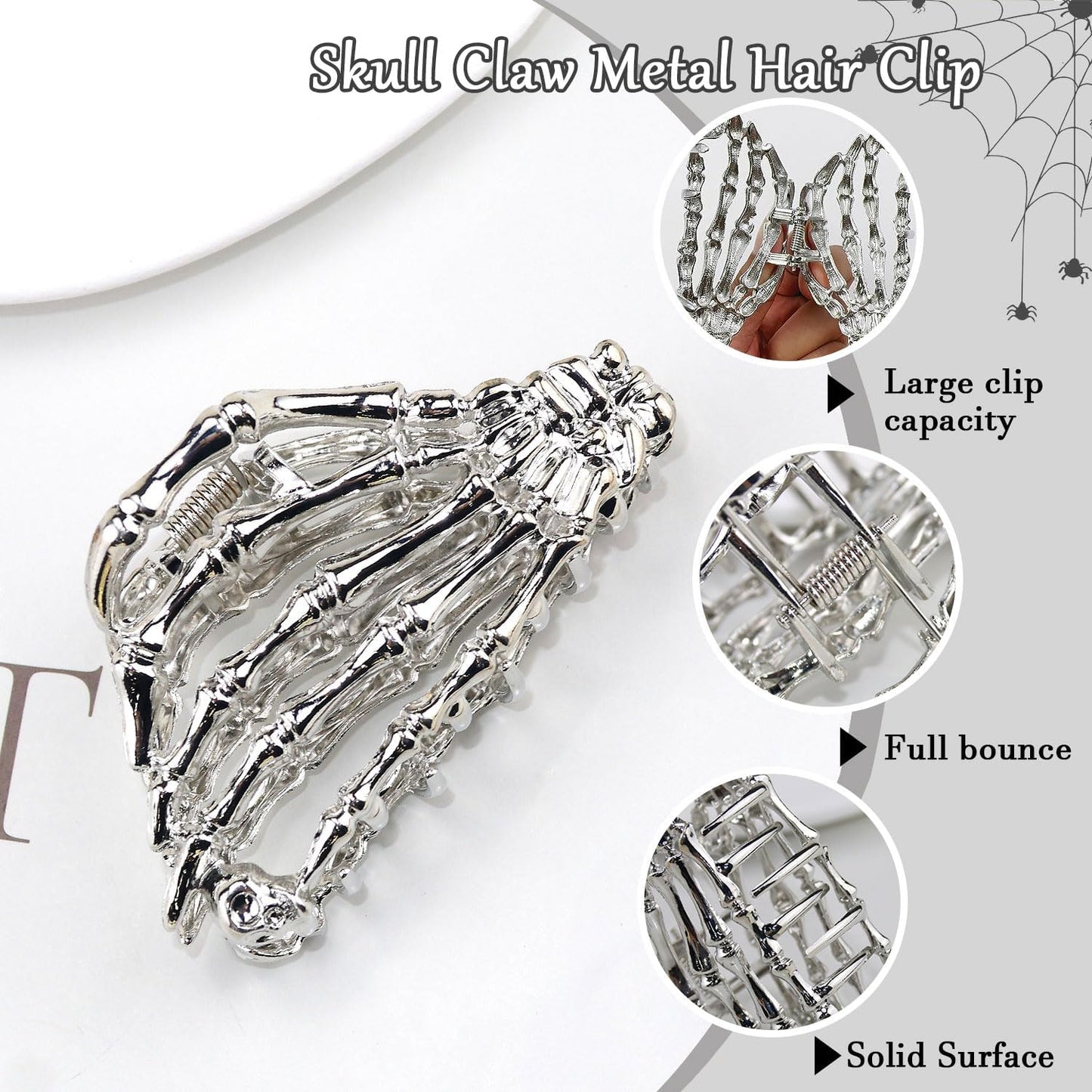 Spooktacular Halloween Haarspangen: Stilvolle Totenkopf Clips für den perfekten Grusel-Look!