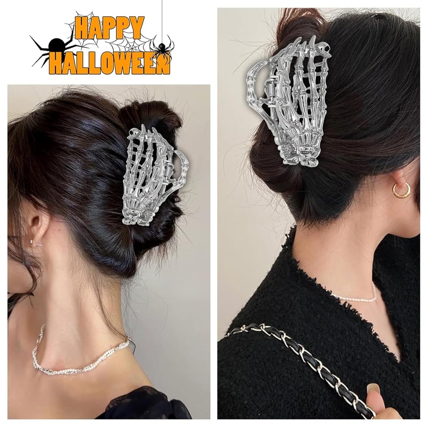 Spooktacular Halloween Haarspangen: Stilvolle Totenkopf Clips für den perfekten Grusel-Look!