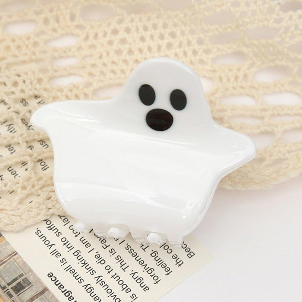 Spooktacular Halloween Ghost Hair Clips - Hold Your Ponytail with a Hauntingly Fun Twist!