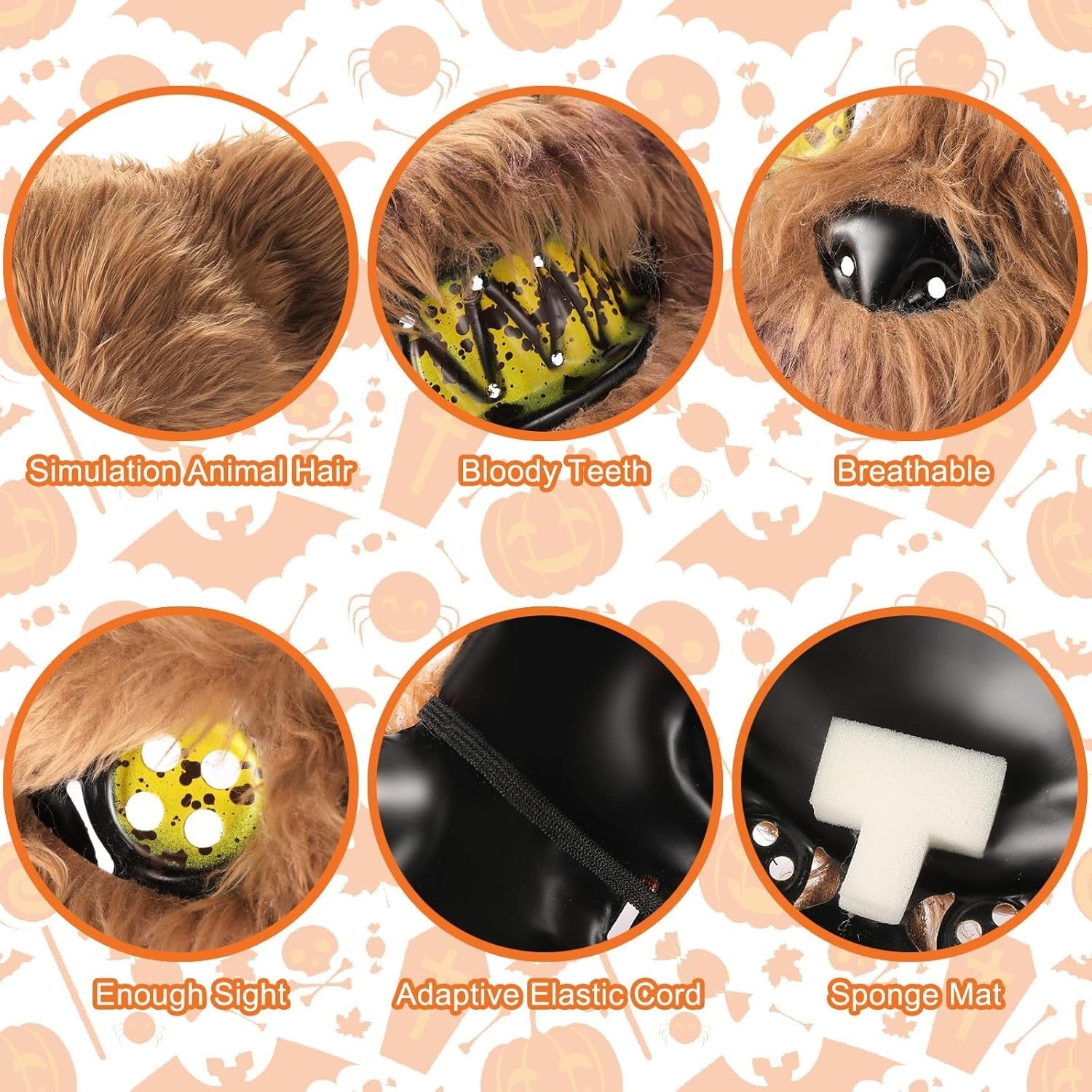 Unleash the Cuteness Overload with the UNOLIGA Horror Bear Mask - Perfect for Halloween Shenanigans!