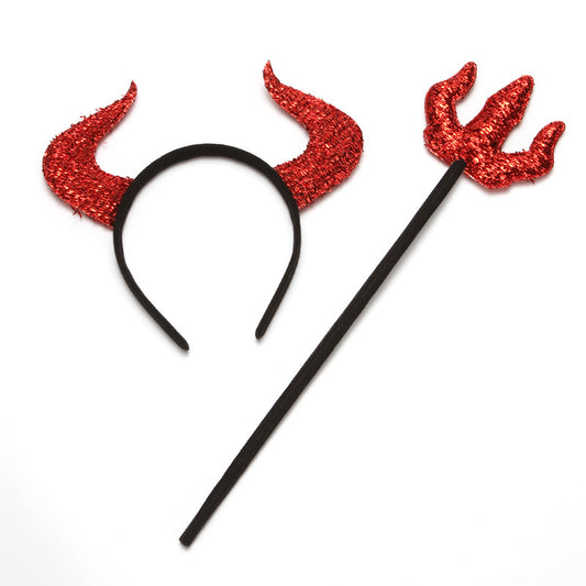 Get Your Spook On with Our Halloween Horned Headband Set!