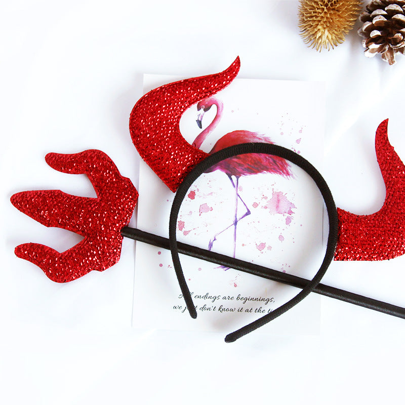 Get Your Spook On with Our Halloween Horned Headband Set!
