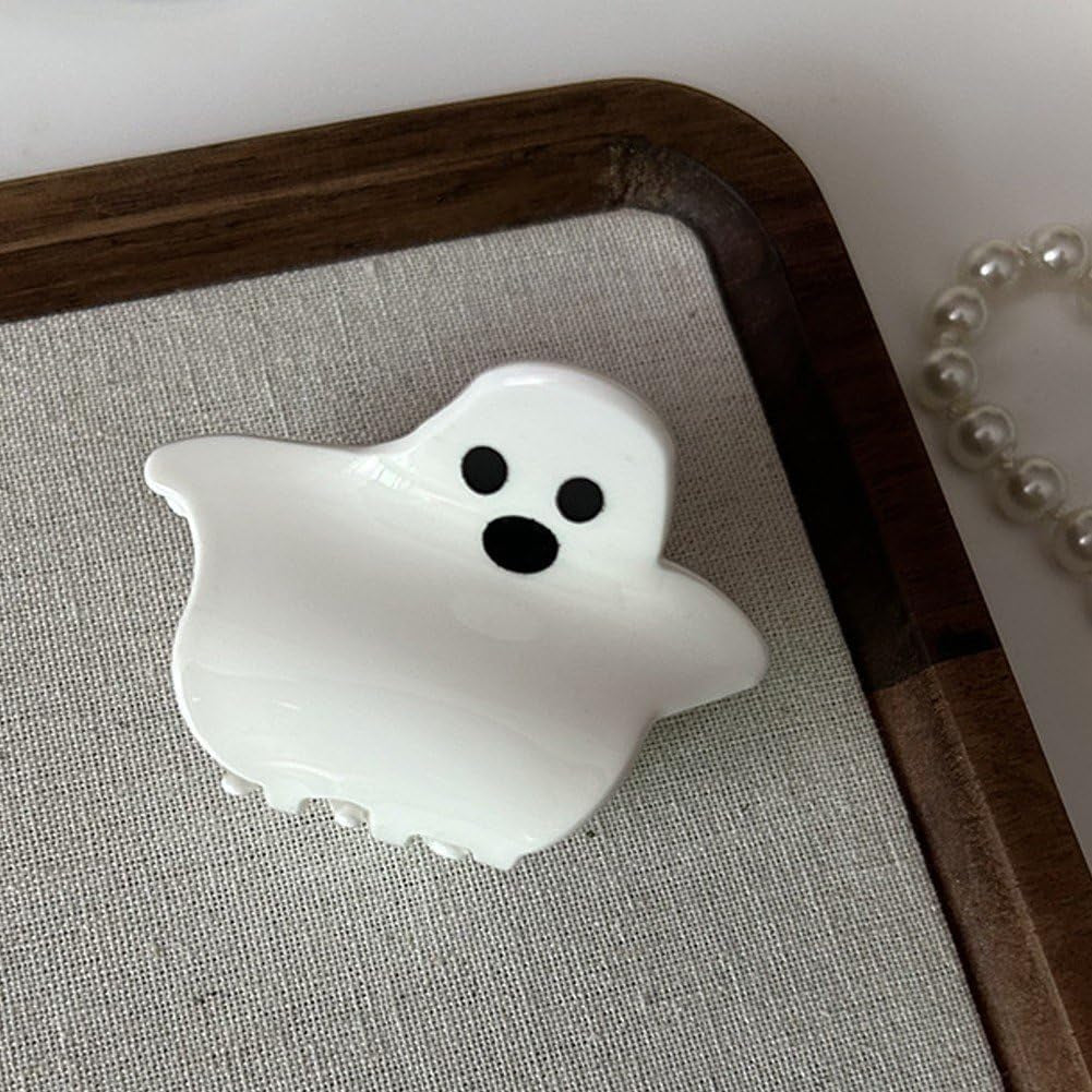 Spooktacular Halloween Ghost Hair Clips - Hold Your Ponytail with a Hauntingly Fun Twist!