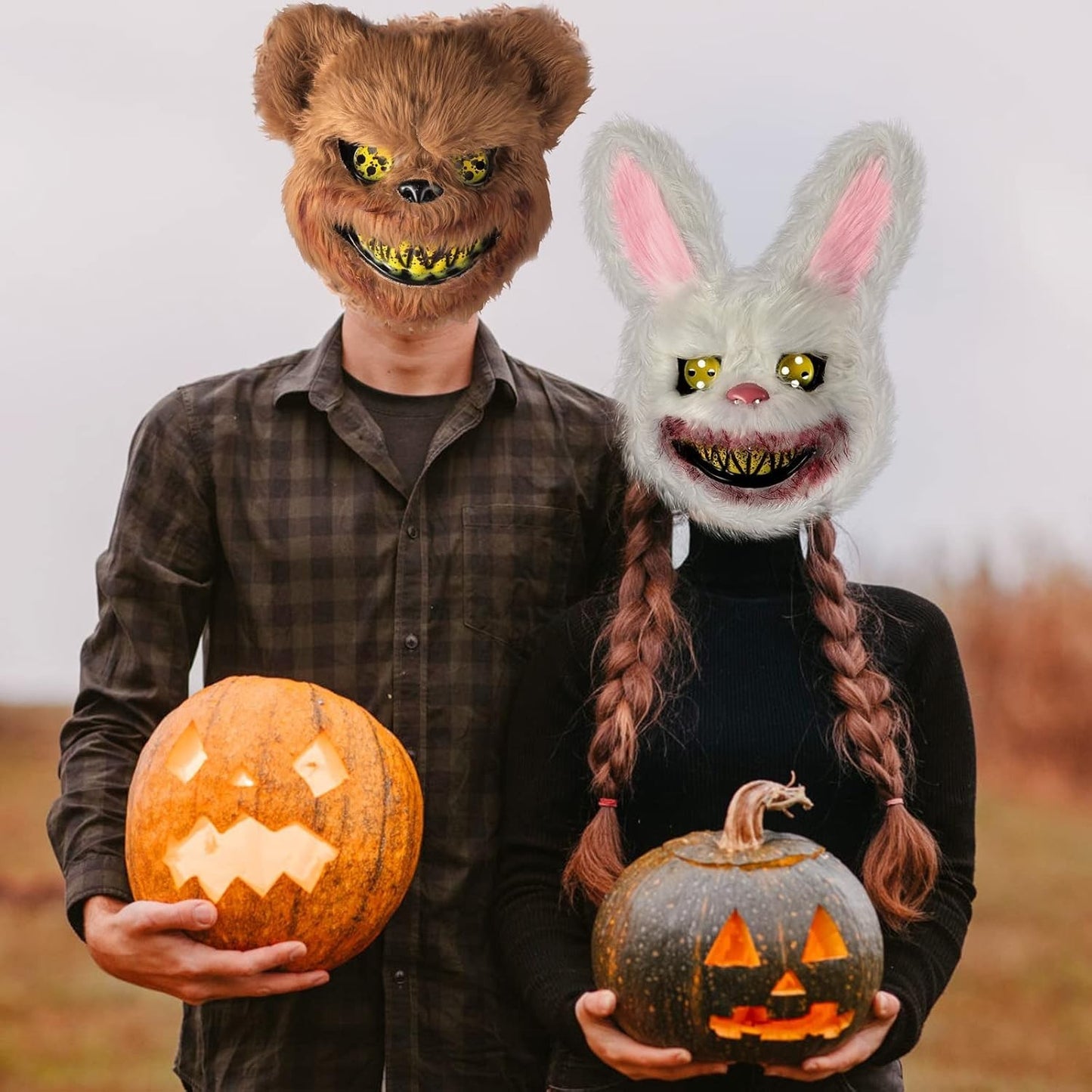 Unleash the Cuteness Overload with the UNOLIGA Horror Bear Mask - Perfect for Halloween Shenanigans!