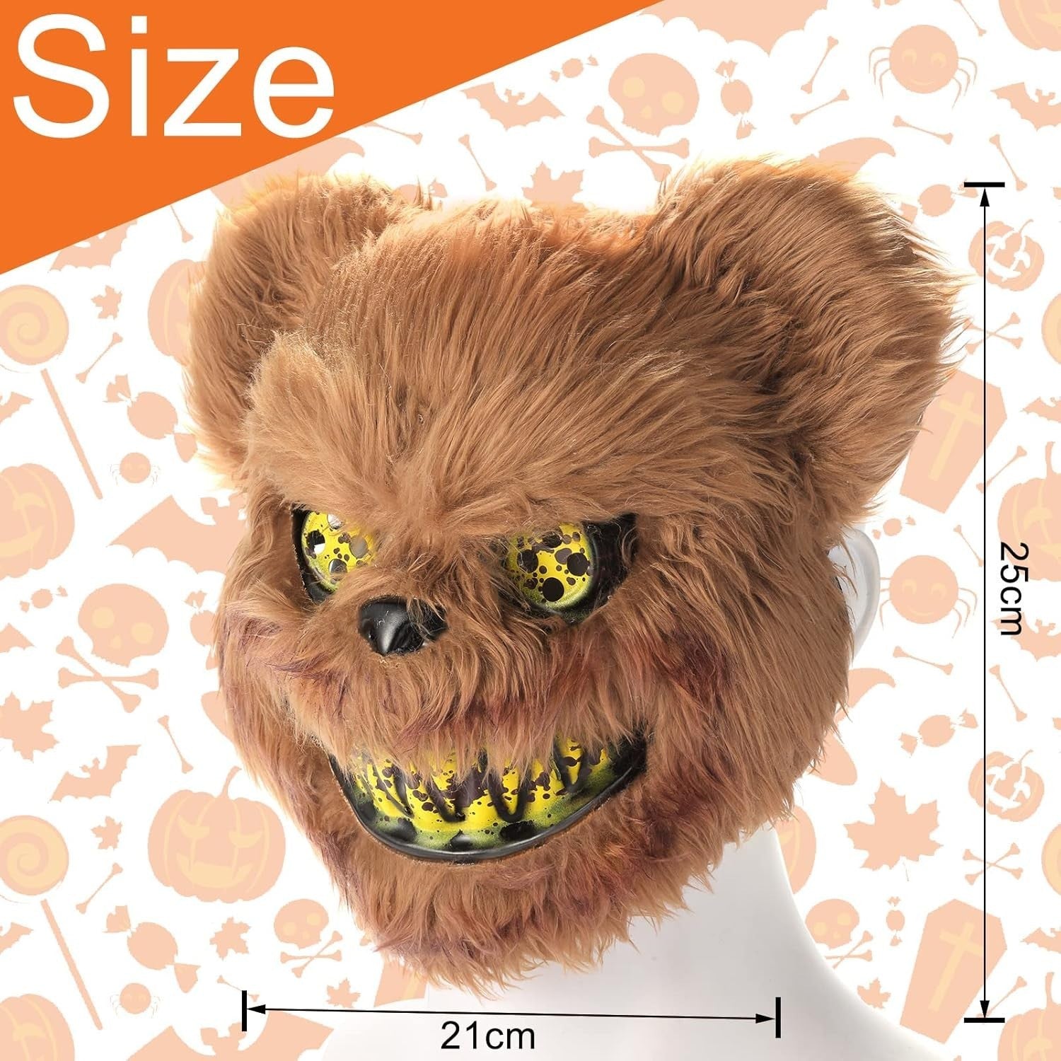 Unleash the Cuteness Overload with the UNOLIGA Horror Bear Mask - Perfect for Halloween Shenanigans!