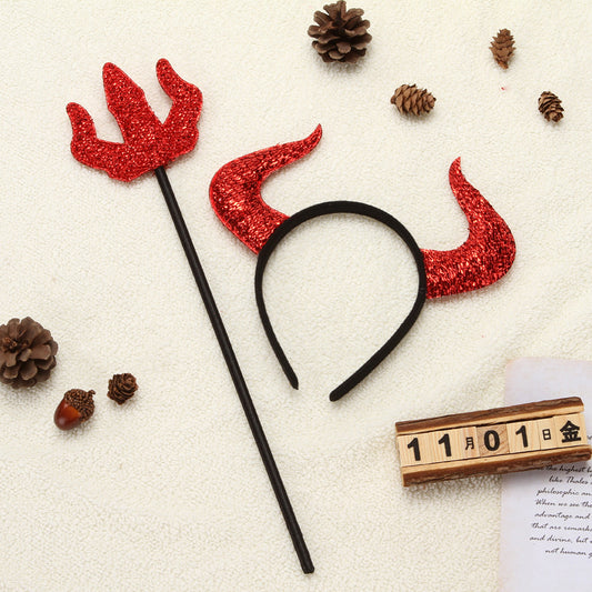 Get Your Spook On with Our Halloween Horned Headband Set!